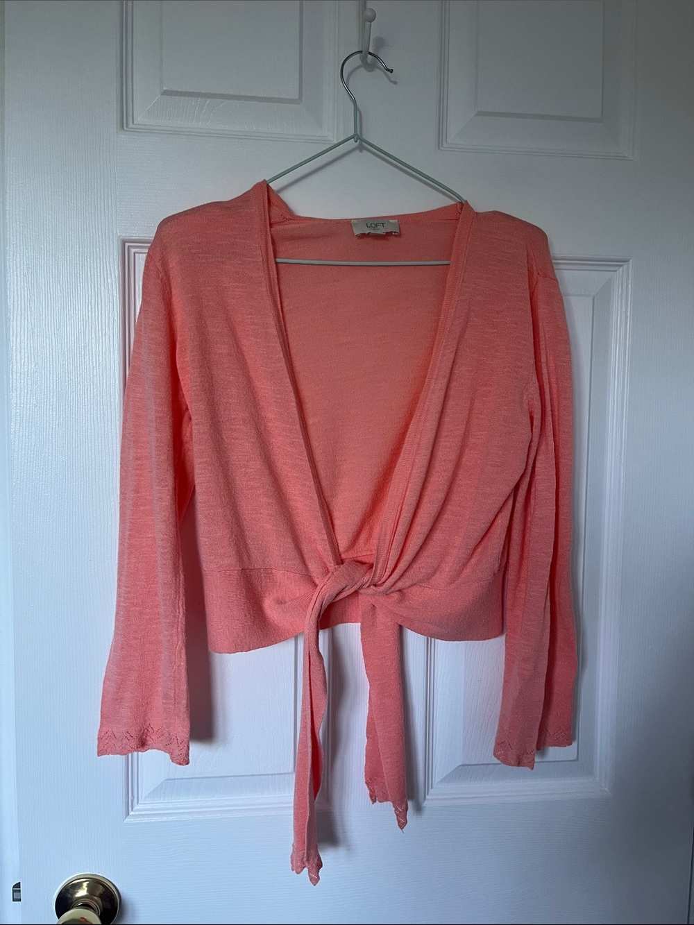 LOFT Coral Tie-Front Women's Cardigan